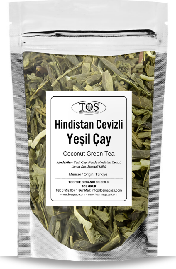 Hindistan Cevizli Yeşil Çay 40 gr (1. Kalite) Coconut Green Tea - Image 1