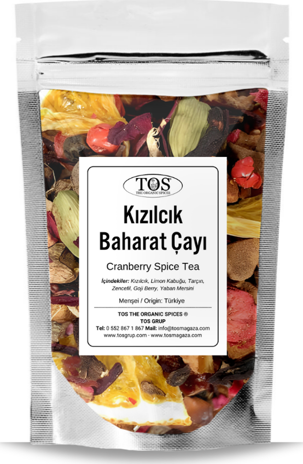 Kızılcık Baharat Çayı 40 gr (1. Kalite) Cranberry Spice Tea - Image 1