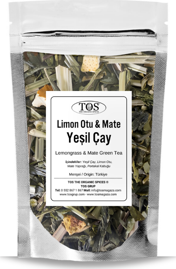 Limon Otu & Mate Yeşil Çay 100 gr (1. Kalite) Lemongrass & Mate Green Tea - Image 1