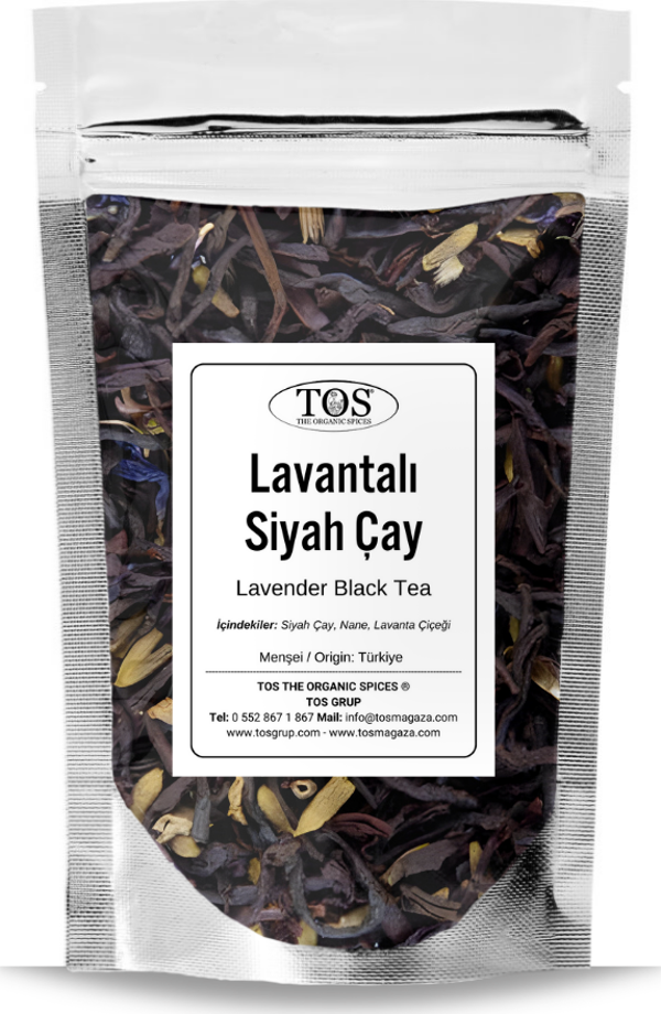 Lavantalı Siyah Çay 100 gr (1. Kalite) Lavender Black Tea - Image 1