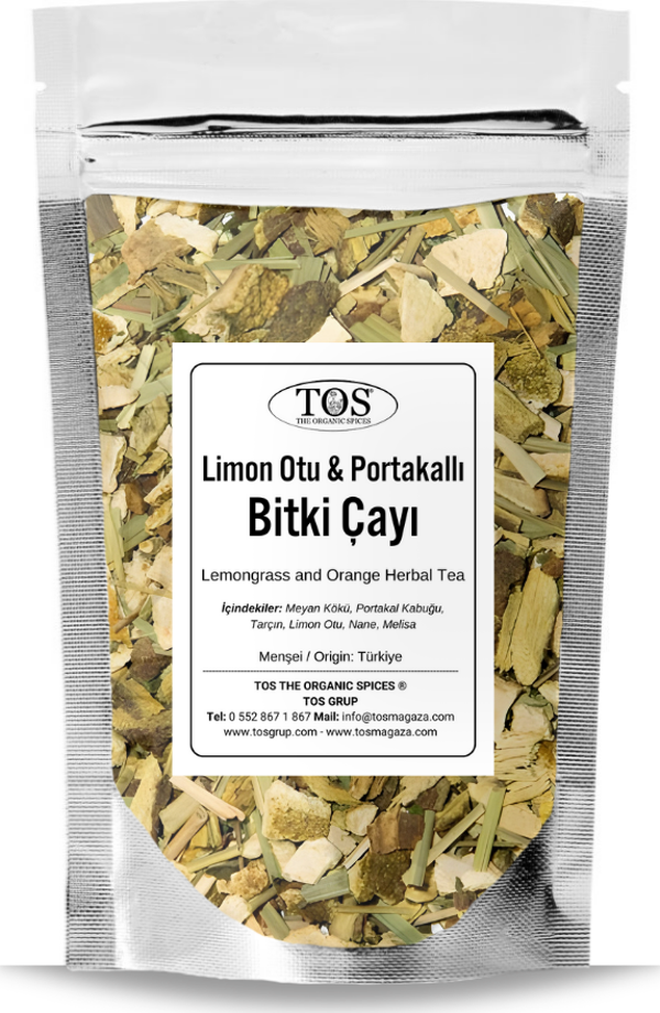 Limon Otu ve Portakallı Bitki Çayı 250 gr (1. Kalite) Lemongrass and Orange Herbal Tea - Image 1