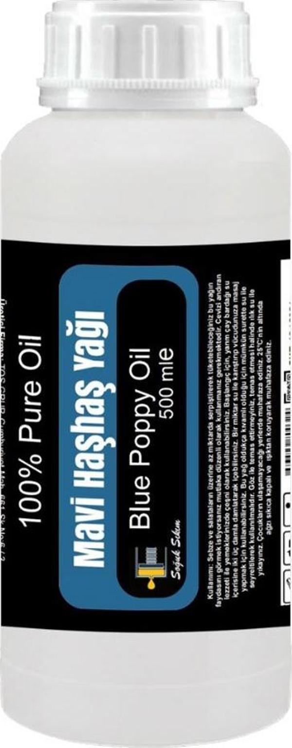 Mavi Haşhaş Yağı 500 ml Soğuk Sıkım / Blue Poppy Seed Oil, Cold Pressed - Image 1
