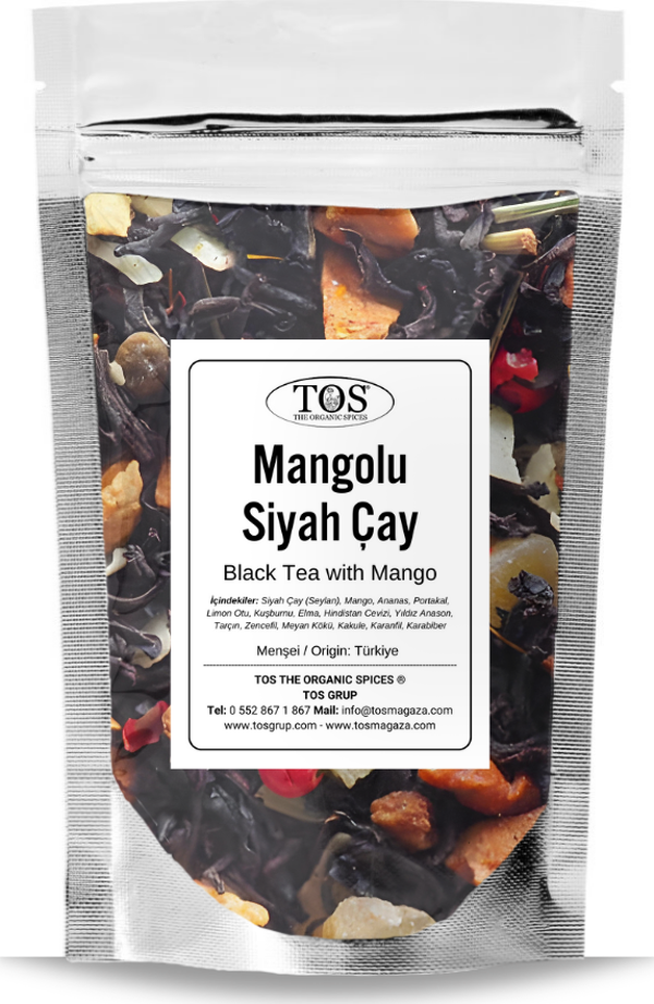 Mangolu Siyah Çay 100 gr (1. Kalite) Mango Black Tea - Image 1