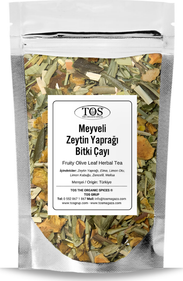Meyveli Zeytin Yaprağı Bitki Çayı 100 gr (1. Kalite) Fruity Olive Leaf Herbal Tea - Image 1