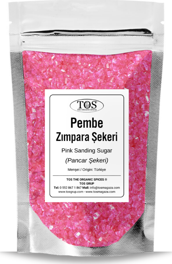Pembe Zımpara Şekeri 1 kg Pink Sanding Sugar - Image 1