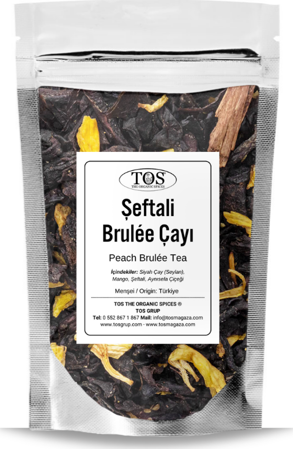 Şeftali Brulée Çayı 100 gr (1. Kalite) Peach Brulée Tea - Image 1