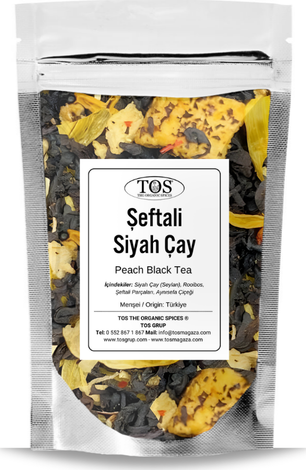 Şeftali Siyah Çay 100 gr (1. Kalite) Peach Black Tea - Image 1