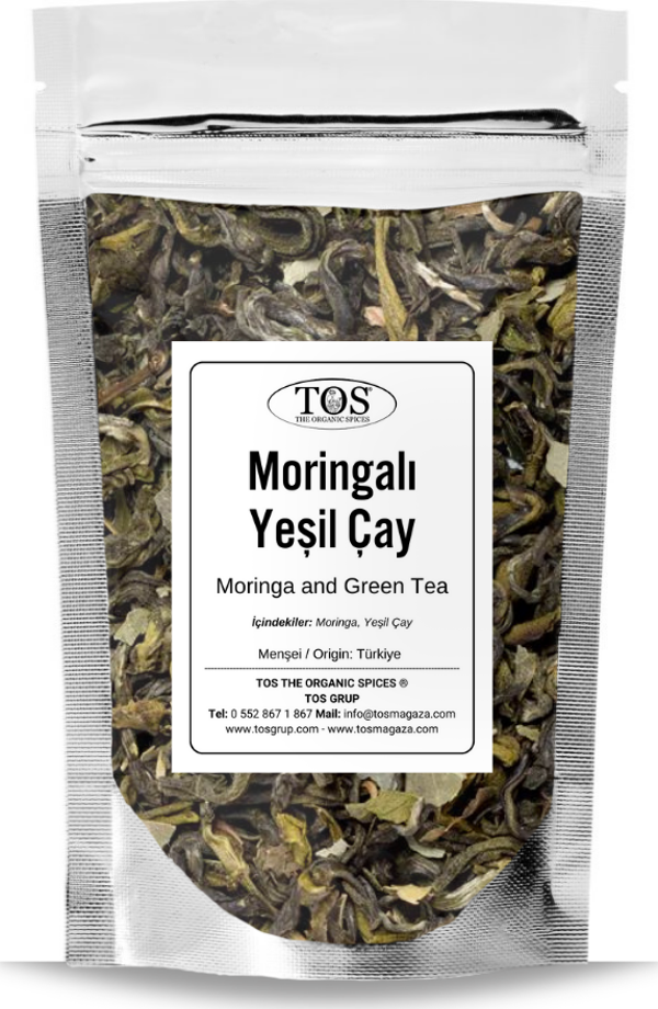 Süper Moringa ve Yeşil Çay 100 gr (1. Kalite) Super Moringa and Green Tea - Image 1