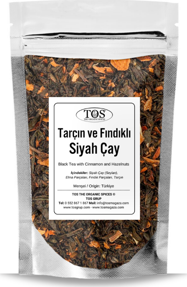 Tarçın ve Fındıklı Siyah Çay 40 gr (1. Kalite) Cinnamon and Hazelnut Black Tea - Image 1