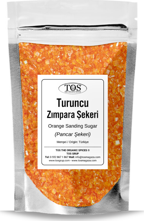 Turuncu Zımpara Şekeri 1 kg Orange Sanding Sugar - Image 1
