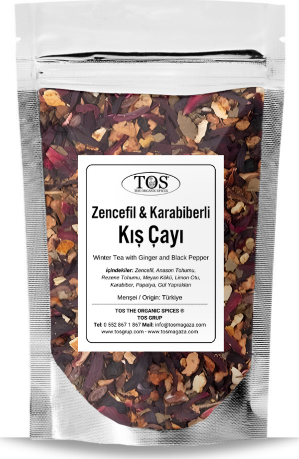 Zencefil ve Karabiberli Kış Çayı 100 gr (1. Kalite) Ginger and Black Pepper Winter Tea - Image 1