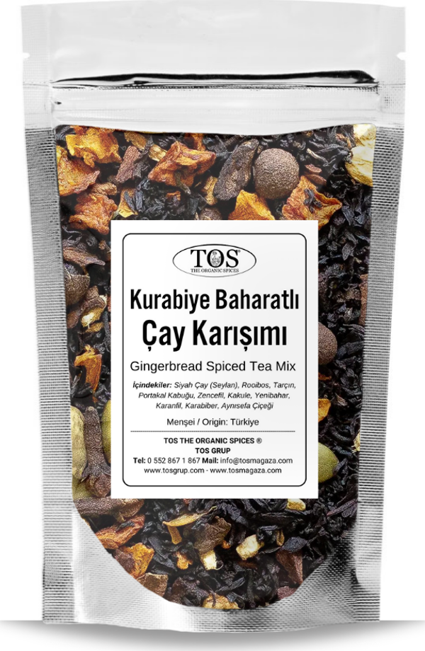 Zencefilli Kurabiye Baharatlı Çay Karışımı 100 gr (1. Kalite) Gingerbread Spice Tea Blend - Image 1
