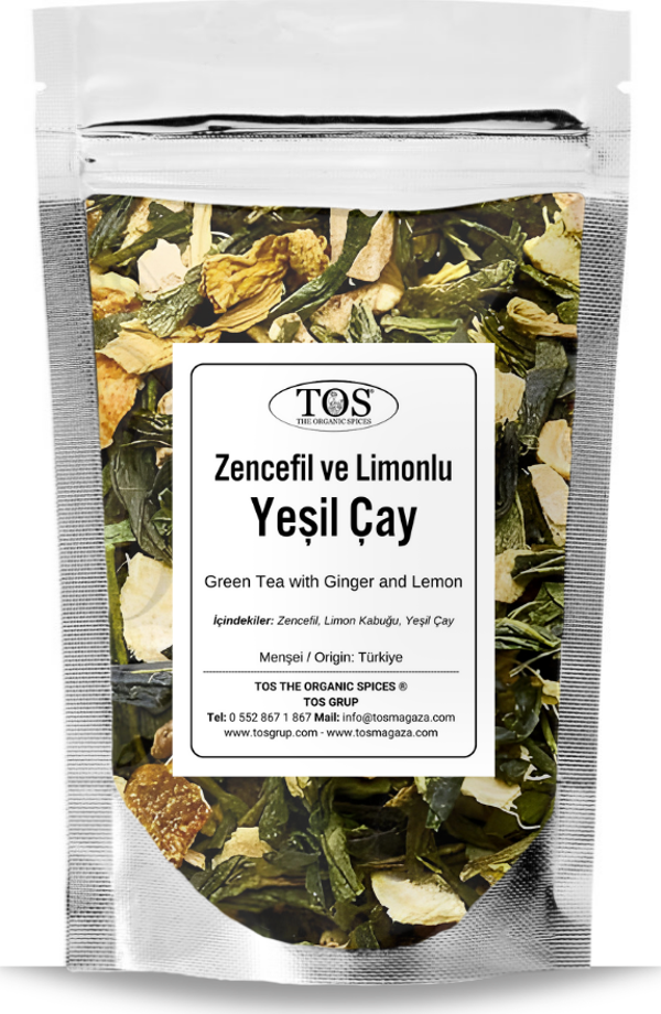 Zencefilli Limonlu Yeşil Çay 40 gr (1. Kalite) Ginger Lemon Green Tea - Image 1