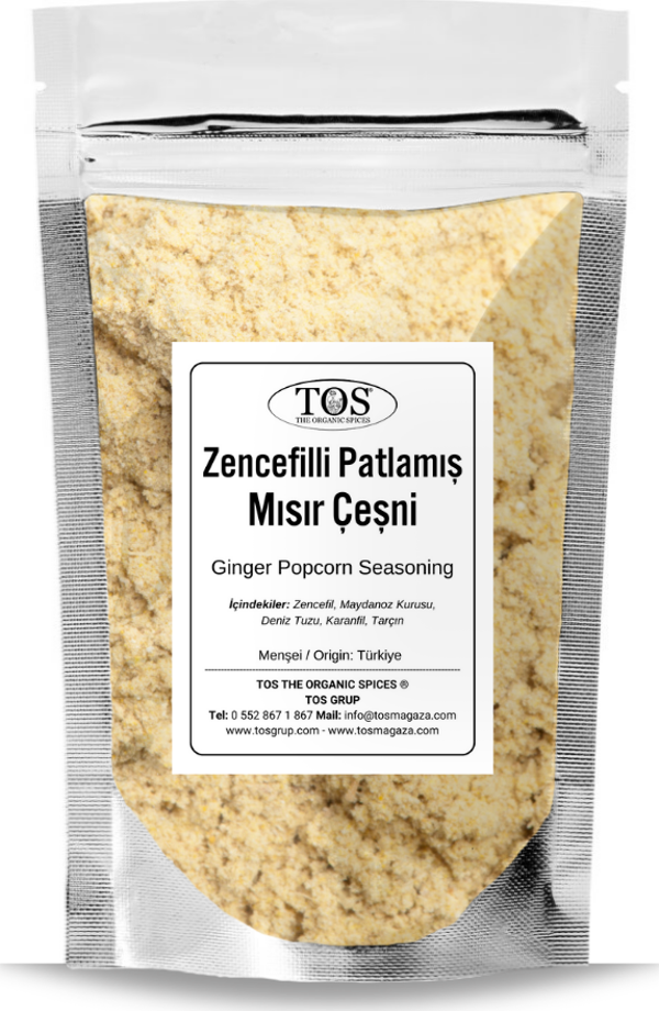 Zencefilli Patlamış Mısır Çeşni 250 gr Ginger Popcorn Seasoning - Premium Quality | Baharat Karışımı - Image 1