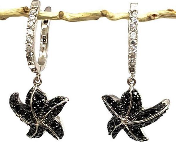 Deniz Yıldızı Figürlü Gümüş Bayan Küpe - Image 1