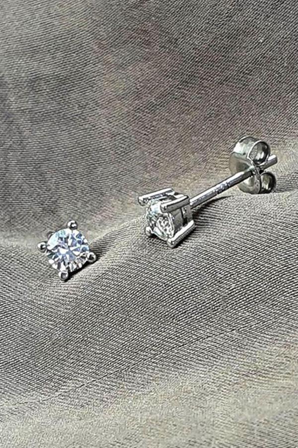 SKY DIAMOND gümüş tek taş küpe - Image 1