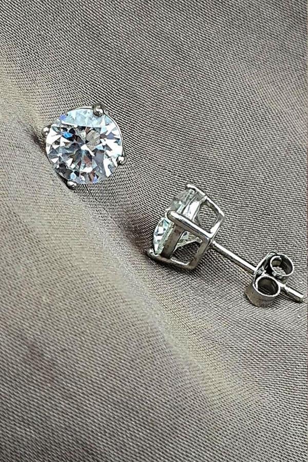SKY DIAMOND Gümüş Tektaş küpe 6 mm  - Image 1