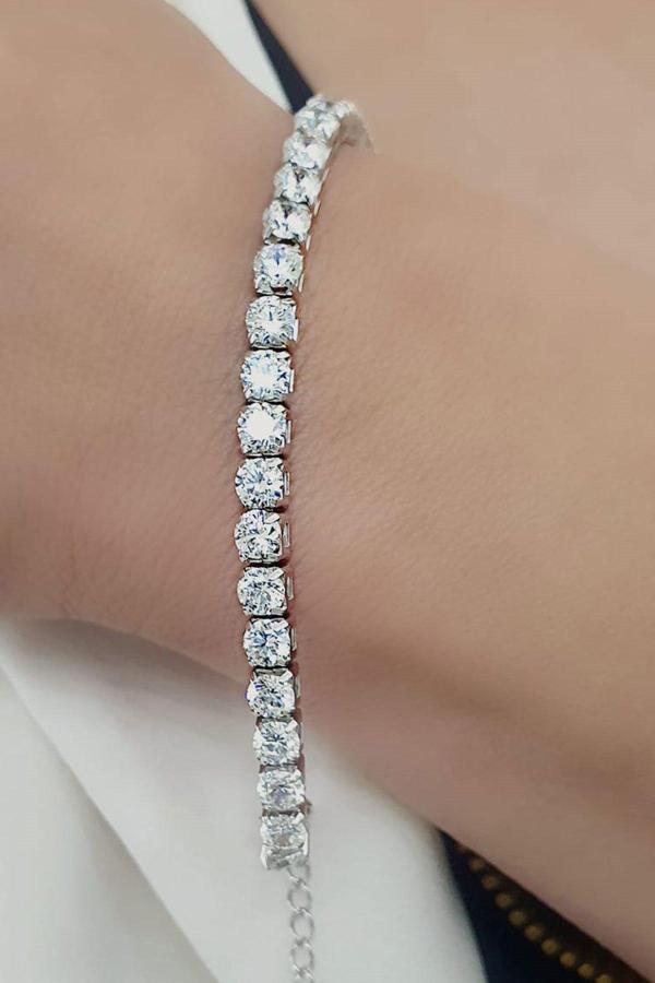Sky Diamond Taşlı 925ayar Gümüş Suyolu Bileklik - Image 1