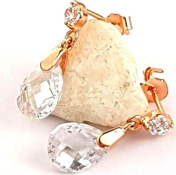 Swarovski Taşlı Minimal Gümüş Sallantılı küpe - Image 1