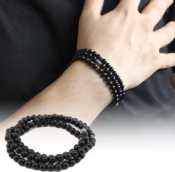 Hem Bileklik - Hem Kolye - Hem Tesbih 99lu Oniks Doğaltaş Aksesuar - Image 1