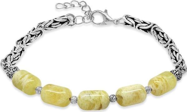 Kararmaz Metal Kral Zincirli Kapsül Kesim King Seccer Damla Kehribar Erkek Bileklik - Image 1