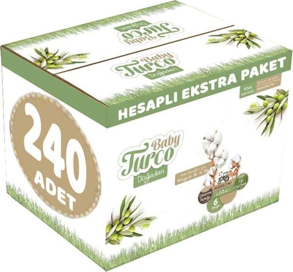 Baby Turco Bebek Bezi Doğadan Beden:6 (16-25Kg) Xlarge 240 Adet Süper Mega Pk - Image 1