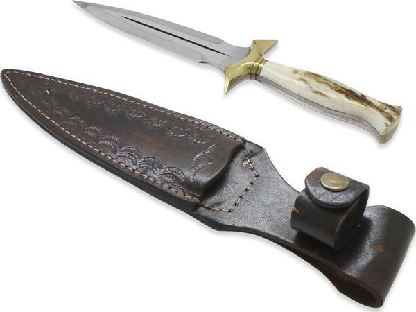 Özel Kutulu Geyik Boynuzu Kabzalı Kişiye Özel İsim Yazılı 4116 Çelik Kulaklı Çerkez Kaması - Image 1