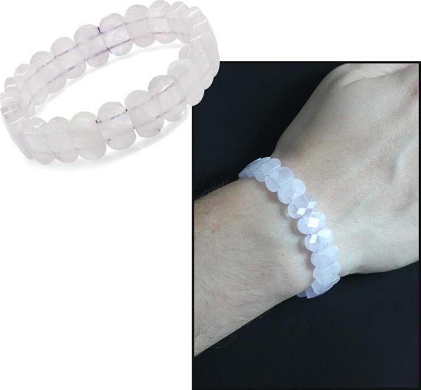 Şeffaf Ametist Doğaltaş Rolex Erkek Bileklik - Image 1