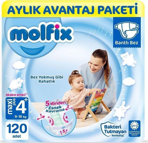 Molfix Bebek Bezi 4 Beden Maxi Plus Aylık Avantaj Paketi 120 Adet - Image 1