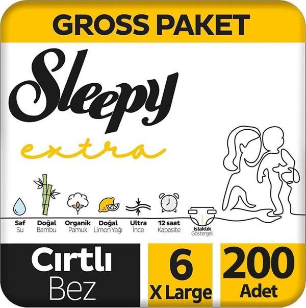 Sleepy Extra Bebek Bezi Gross Paket 6 Beden 100X2 200 Adet - Image 1
