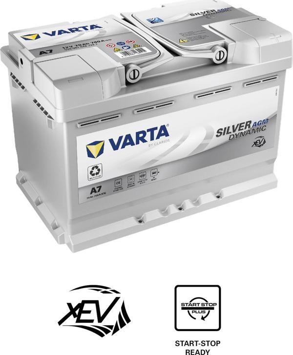 Varta A7 12V 70 Ah 760A AGM Start-Stop Silver Dynamic Akü (Üretim Yılı: 2024) - Eski Akü İadesiz - Image 1