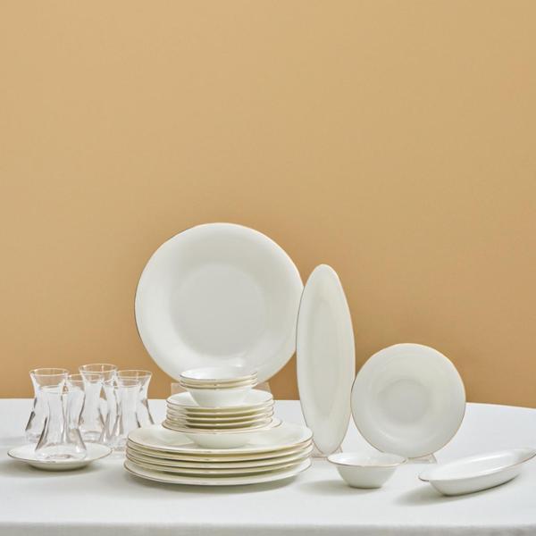 Karaca Fine Pearl Fame 26 Parça 6 Kişilik Kahvaltı Takımı Gold - Image 1
