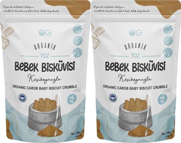 2'li Organik Keçiboynuzlu Toz Bebek Bisküvi Seti +6 Ay - Image 1