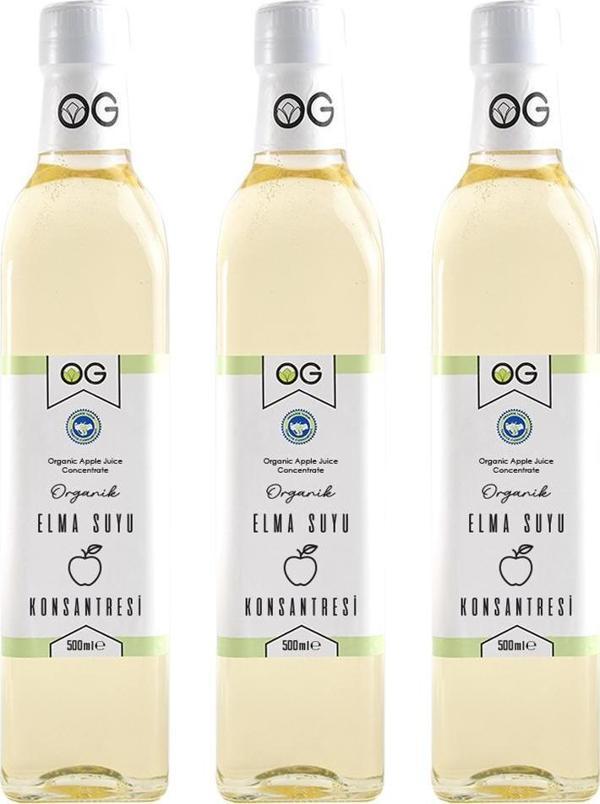 OG Natural 3'lü Organik Elma Suyu Konsantresi 500 ML - Image 1