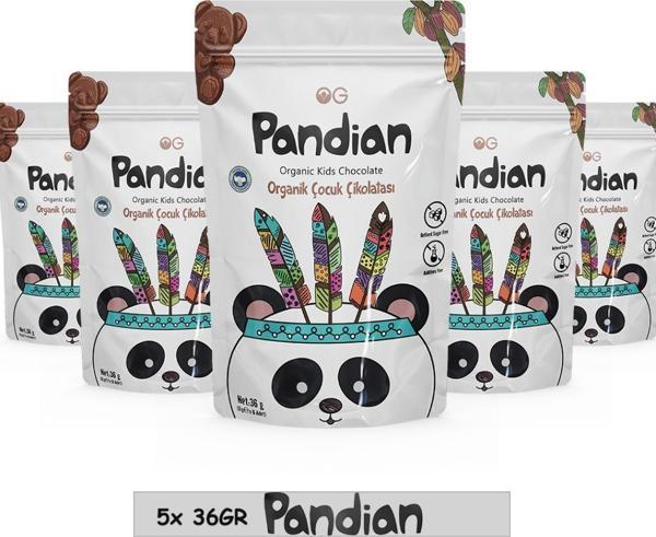 OG Natural 5'li Pandian Organik Çocuk Çikolatası 36 Gr - Image 1