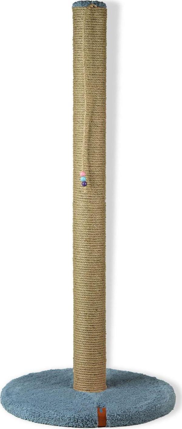 Pugalo 80 cm Tırmalama Tahtası Silindir Taban Uzun Catnipli Tırmalama Tahtası Gri - Image 1