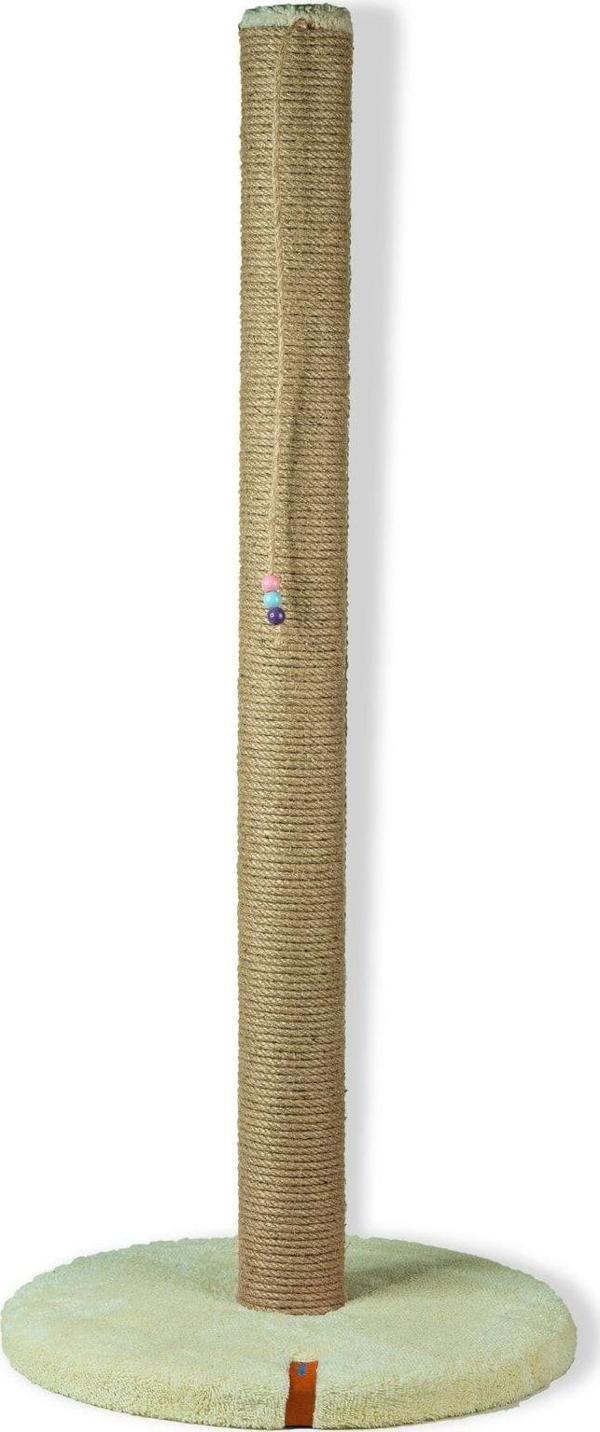 Pugalo 80 cm Tırmalama Tahtası Silindir Taban Uzun Catnipli Tırmalama Tahtası Krem - Image 1