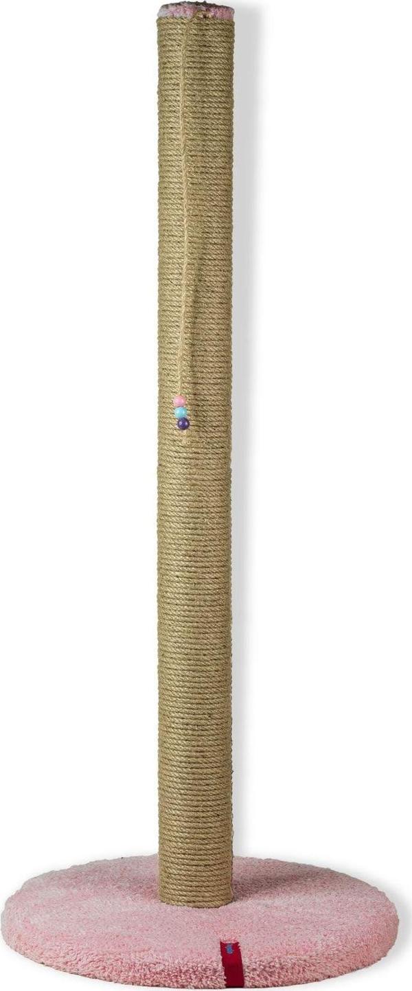 Pugalo 80 cm Tırmalama Tahtası Silindir Taban Uzun Catnipli Tırmalama Tahtası Pembe - Image 1