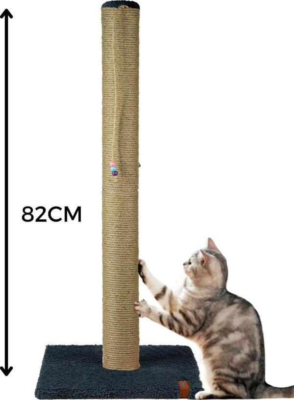 Pugalo 82 cm Lüx Tırmalama Tahtası Catnipli Jüt Tırmalama Antrasit - Image 1
