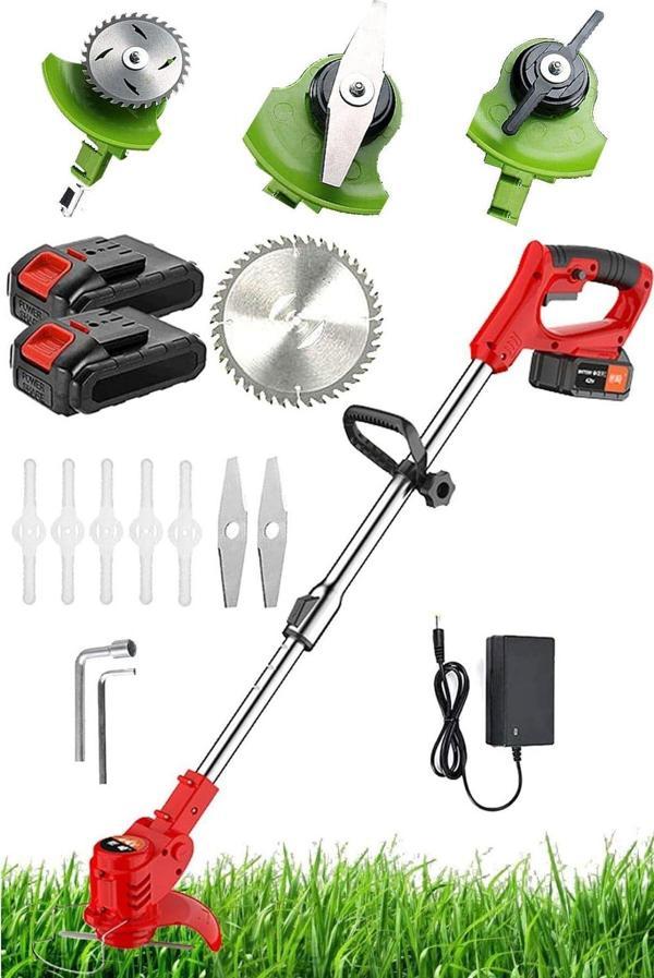 Staxx Power Turbo Şarjlı Çift Akülü 21000Vl Kömürsüz Motor Çim Çalı Ot Biçme Tırpanı Teleskopik Uzatma Kolu - Image 1