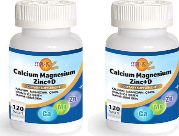 Meka Nutrition Kalsiyum Magnesyum Zinc Vitamin D 120 Tablet 2 Kutu - Image 1