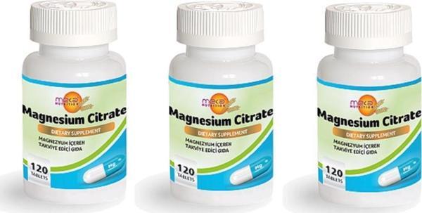 Meka Nutrition Magnezyum Sitrat ( Magnesium Citrate ) 120 Tablet 3 Kutu - Image 1
