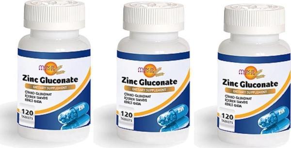 Meka Nutrition Zinc Gluconate 120 Tablet - Çinko Glukonat 3 Kutu - Image 1