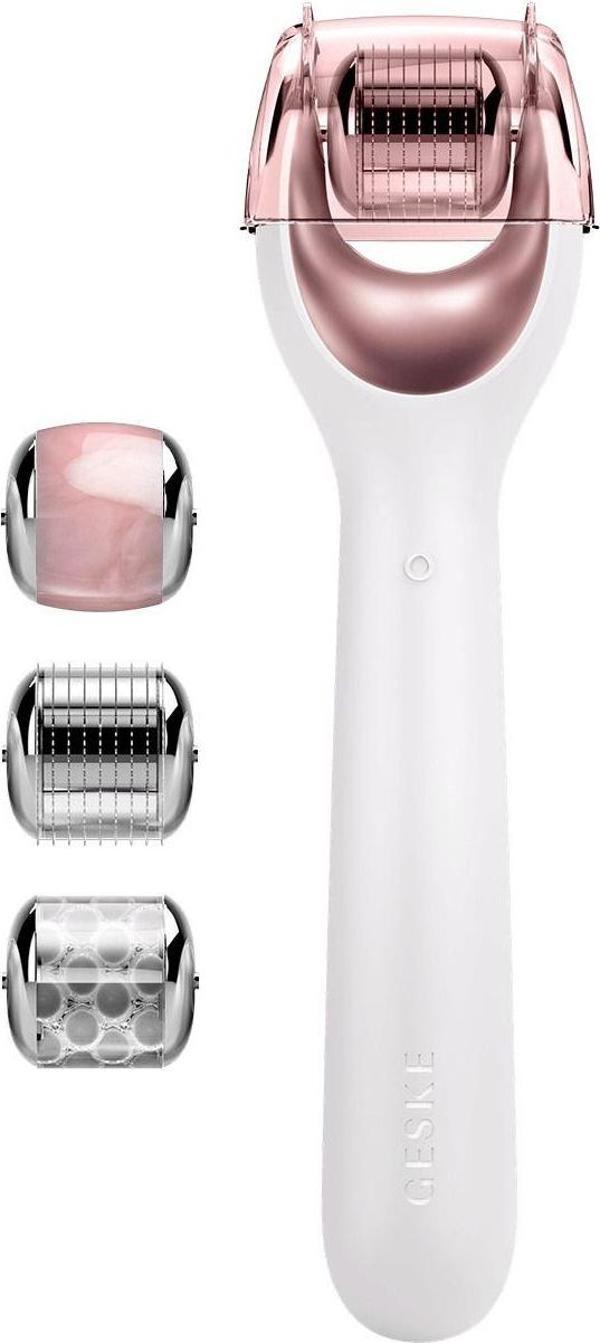 Geske  Mikro İğneli, Buz Başlığı, Pembe Kuvars Başlıklı Dermaroller Cihaz | MicroNeedle Face Roller  - Image 1