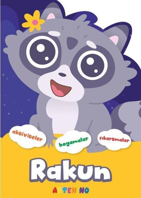 Rakun - Şekilli Hayvanlar Serisi - Aktiviteler Boyamalar Çıkartmalar - Artenino Yayıncılık - Image 1