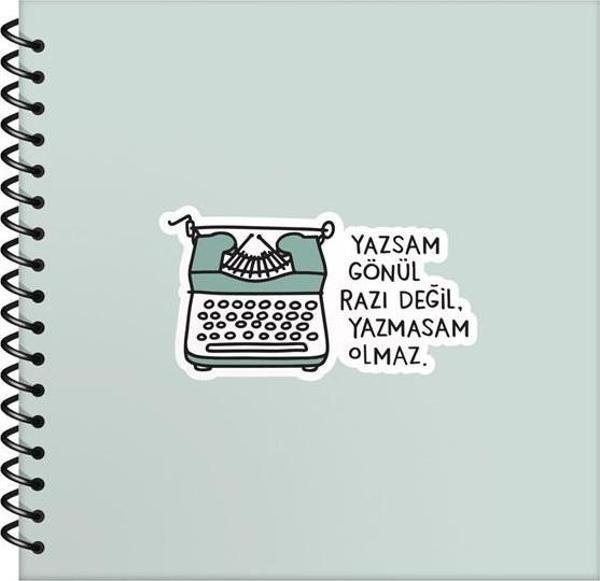 Hisli Şeyler 16x15 Çizgili Defter - Yazsan Gönül Razı Değil Yazmasam Olmaz - Image 1