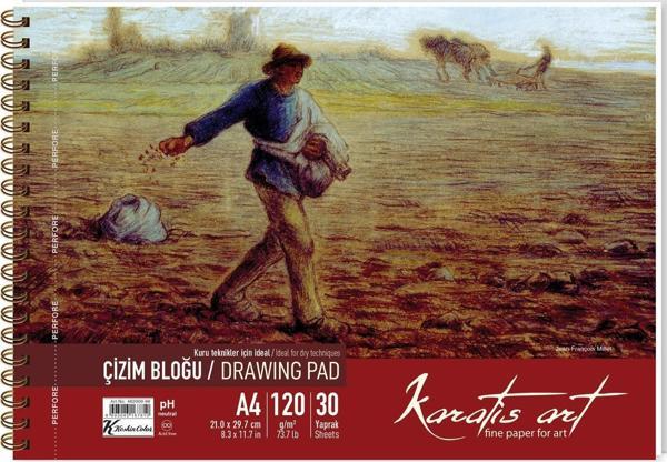 Karatis Art 120Gr A4 30 Yp. Spiralli Çizim Blok - Image 1