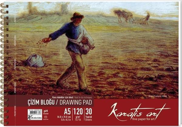 Karatis Art 120Gr A5 30 Yp. Spiralli Çizim Blok - Image 1