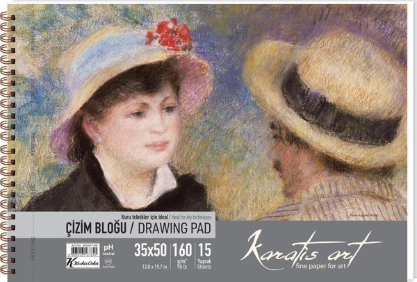 Karatis Art 160Gr 35*50 15 Yp. Spiralli Çizim Blok - Image 1