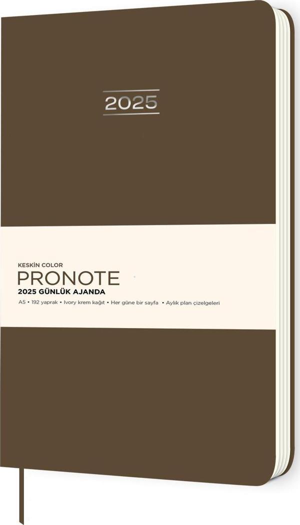Keskin 2025-A5 Pronote Günlük Ajanda - Kahverengi - Image 1